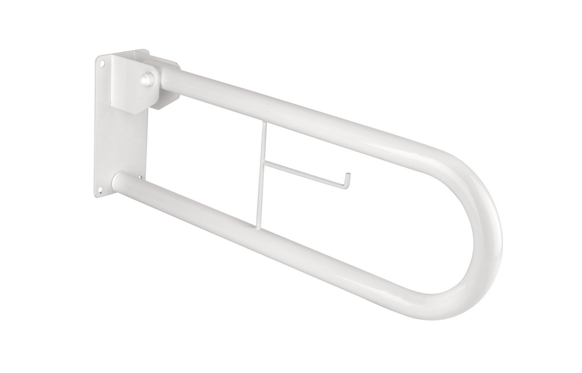 Barra di sostegno ribaltabile per disabili 70cm con porta rotolo senza supporto