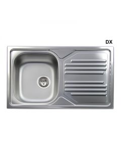 Lavello da incasso in acciaio inox con 1 vaschetta 86cm Dx