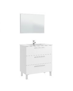 Mobile bagno Athena/Albert 3 cassetti cm 86x80x45cm bianco lucido (Da Montare)