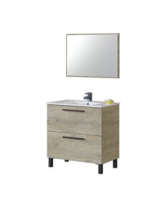 Mobile bagno Athena/Albert 2 cassetti cm 80x80x45cm rovere Alaska (Da Montare)