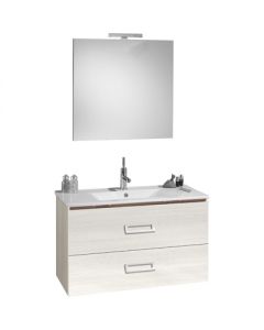 Mobile bagno sospeso "Fantasy" con lavabo e specchio 90cm bianco matrix