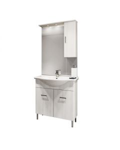 Mobile bagno "Venice" 75cm con lavabo e specchio bianco lucido