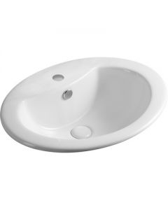 Lavabo sopra-piano con foro rubinetto 56x46cm - LS66