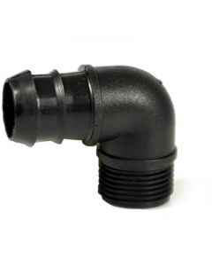 Gomito portagomma maschio 1/2" x 16mm per impianti di irrigazione