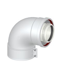 Curva di partenza coassiale MF DN 60/100mm CP2 per caldaie a condensazione