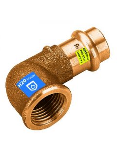 Gomito 90° in bronzo a pressare F x filetto F acqua/gas 18mm x 3/4