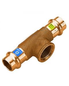 Tee in bronzo a pressare F xfx filetto F acqua/gas 22mm x 3/4