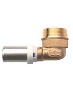 Raccordo curvo M 1/2x20mm per tubo multistrato a pressare