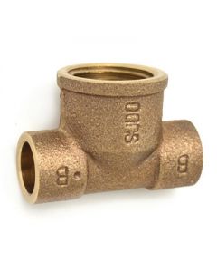 Tee in bronzo F 3/4 x18mm per tubo rame a saldare