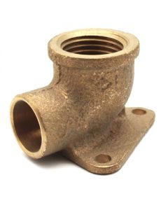 Gomito in bronzo F con 3 flange 1/2 x12mm per tubo rame a saldare