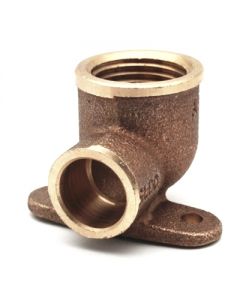Gomito in bronzo F con 2 flange 1/2 x16mm per tubo rame a saldare
