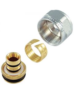 Adattatore cromato per multistrato passo 1/2" x16x2mm