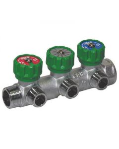 Collettore di distribuzione componibile 3 vie per collegamento tubo multistrato Far 3/4 x 1/2
