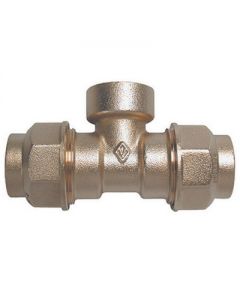 Raccordo a tee F in ottone Bugatti 2" x63mm per tubi in polietilene
