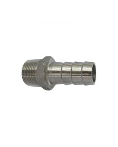 Raccordo portagomma maschio in acciaio inox 1"