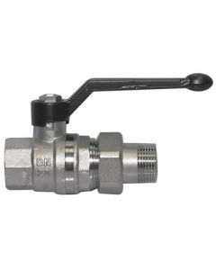 Valvola a sfera per collettore MF con bocchettone e leva 3/4'' DN 20 PN 40