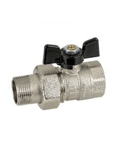 Valvola a sfera F bocchettone con farfalla 1/2" DN 15