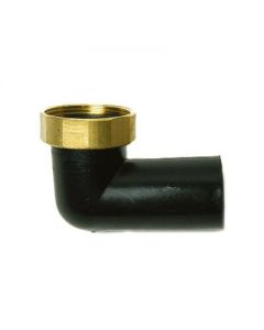 Raccordo curvo basso con dado girevole in ottone 1"1/4 x 40mm per sifoni