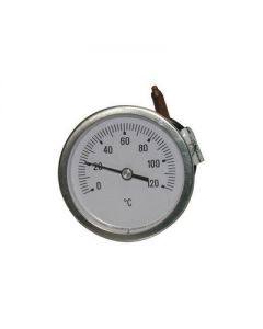 Termometro a capillare fissaggio a staffa per caldaie e forni 60mm scala 0/120°C