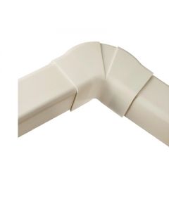 Curva piana regolabile per canalina pvc 60x45mm con base e coperchio per impianti di climatizzazione 