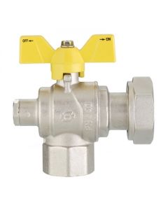 Valvola a sfera gas a squadra Futurgas F-dado girevole 1" x 1"1/4