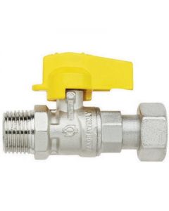 Rubinetto a sfera diritto per gas con levetta Normgas M-girello F 1/2" x 1/2"