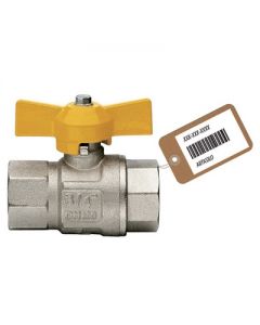 Valvola a sfera per gas FF con farfalla London 3/4" f-brico