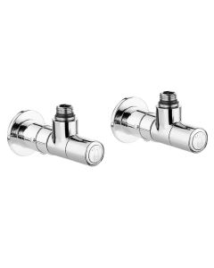 Valvola + detentore a squadra termostatizzabile cromo 1/2"