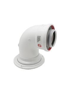Curva di partenza coassiale MF DN 60/100mm CP7 per caldaie a condensazione