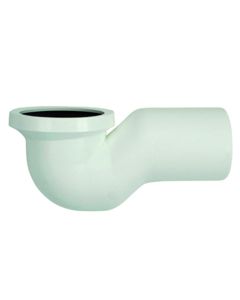 Curva di scarico wc sottovaso in plastica rigida bianca