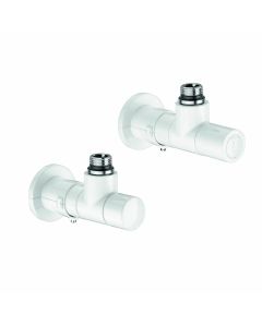 Valvola + detentore a squadra termostatizzabile bianca 1/2"