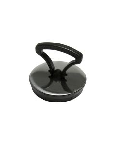 Tappo in gomma nera con maniglia e rosetta cromata 52mm