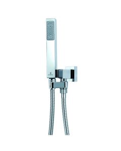 Set Doccia con supporto ad incasso girevole e flessibile in ottone - Cube