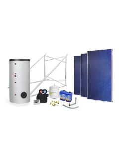 Impianto solare termico completo circuito forzato 500lt 2 scambiatori e 3 collettori