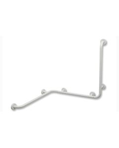Corrimano ad angolo per disabili con montante a destra 70x70x80cm