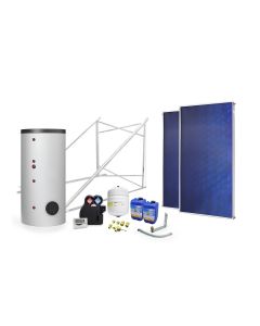 Impianto solare termico completo circuito forzato 200lt 2 scambiatori e 2 collettori