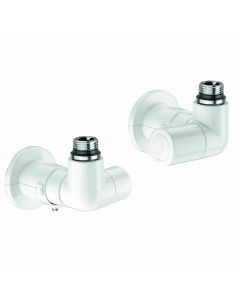 Valvola + detentore a squadra Dx termostatizzabile bianca 1/2"