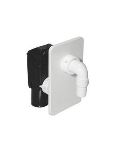 Sifone per lavatrice ad incasso con placca bianca Bonomini 40mm