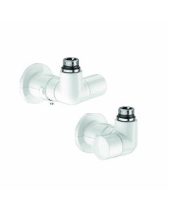 Valvola + detentore a squadra Sx termostatizzabile bianca 1/2"