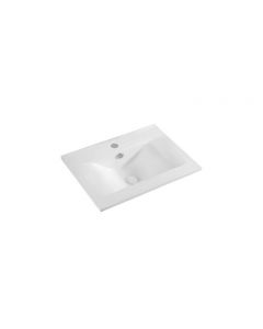 Lavabo sopra-piano con foro rubinetto 62x46cm - LS67