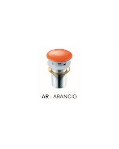 Piletta click-clack per lavabo "Fancy" senza troppo pieno arancio