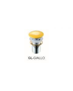 Piletta click-clack per lavabo "Fancy" senza troppo pieno giallo