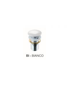 Piletta click-clack per lavabo "Fancy" con troppo pieno bianco