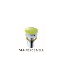 Piletta click-clack per lavabo "Fancy" con troppo pieno verde mela