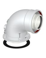 Curva di partenza coassiale MF DN 60/100mm CP4 per caldaie a condensazione