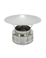 Cappello cinese in inox doppia parete per canne fumarie 80x130mm