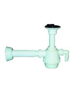 Sifone PVC 1 via con piletta e scarico lavatrice con canotto 1"1/4