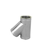 Braga in inox a 45° doppia parete per canne fumarie 80-130mm