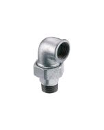 Gomito con bocchettone a 90° sede piana MF 1/2