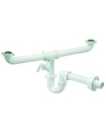 Sifone per lavello Magnum 2 vie autopulente con attacco lavatrice 1" 1/2